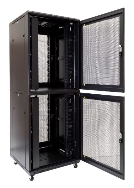 Picture of 45RU Co-Location Server Cabinet. 2x 22U Compartments 1000mm Deep (800x1000x2210mm)