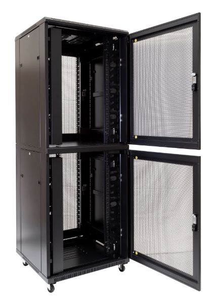 Picture of 45RU Co-Location Server Cabinet. 2x 22RU Compartments. 800mmDeep (800x800x2210mm)
