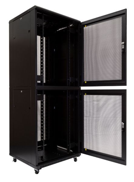 Picture of 45RU Co-Location Server Cabinet. 2x 22RU Compartments. 800mmDeep (800x800x2210mm)