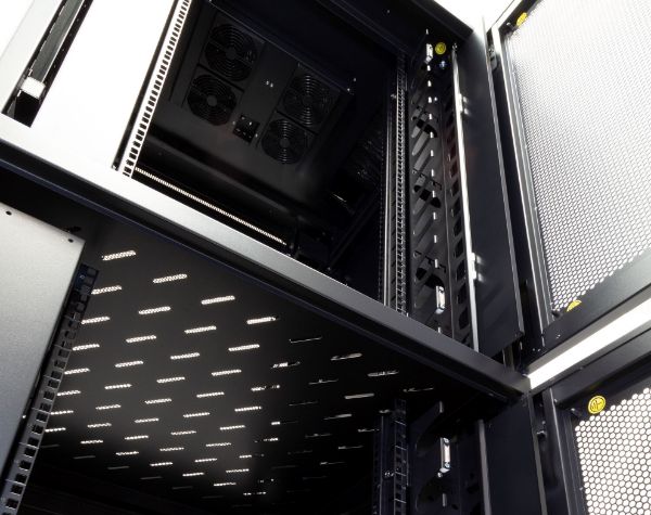 Picture of 45RU Co-Location Server Cabinet. 2x 22RU Compartments. 800mmDeep (800x800x2210mm)