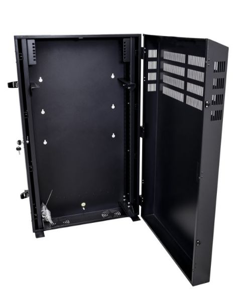 Picture of 4RU Vertical Wall Mount Cabinet w/ 2RU Horizontal Mounting Rails. 650x230x600mm