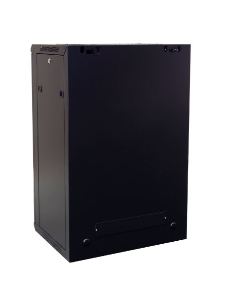 Picture of 18RU Wall Mount Cabinet 450mm Deep (600 x 450 x 910mm) Incl 1x Fixed Shelf 2x Fan