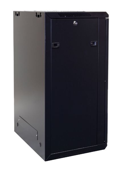 Picture of 18RU Wall Mount Cabinet 450mm Deep (600 x 450 x 910mm) Incl 1x Fixed Shelf 2x Fan