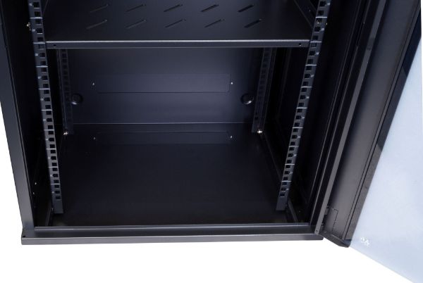 Picture of 18RU Wall Mount Cabinet 450mm Deep (600 x 450 x 910mm) Incl 1x Fixed Shelf 2x Fan
