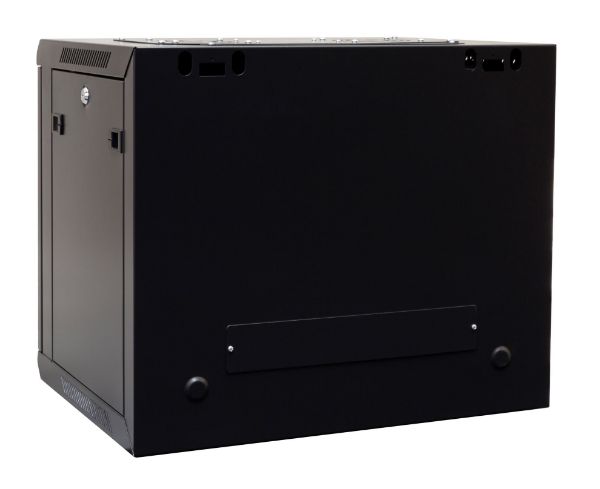 Picture of 9RU Wall Mount Cabinet 450mm Deep (600 x 450 x 501mm) Incl 1x Fixed Shelf 2x Fan