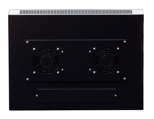 Picture of 9RU Wall Mount Cabinet 450mm Deep (600 x 450 x 501mm) Incl 1x Fixed Shelf 2x Fan