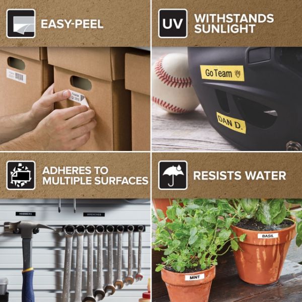 Picture of Genuine D1 Label Cassette Tape 12mm x 7M Black on Green Suitable for the Label Manage