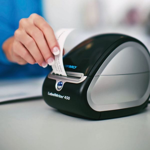 Picture of Genuine LabelWriter Address Labels (Self-Adhesive). 28mm x 89mm labels. Black on White.