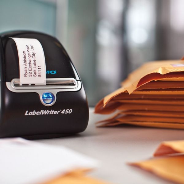 Picture of Genuine LabelWriter Address Labels (Self-Adhesive). 28mm x 89mm labels. Black on White.