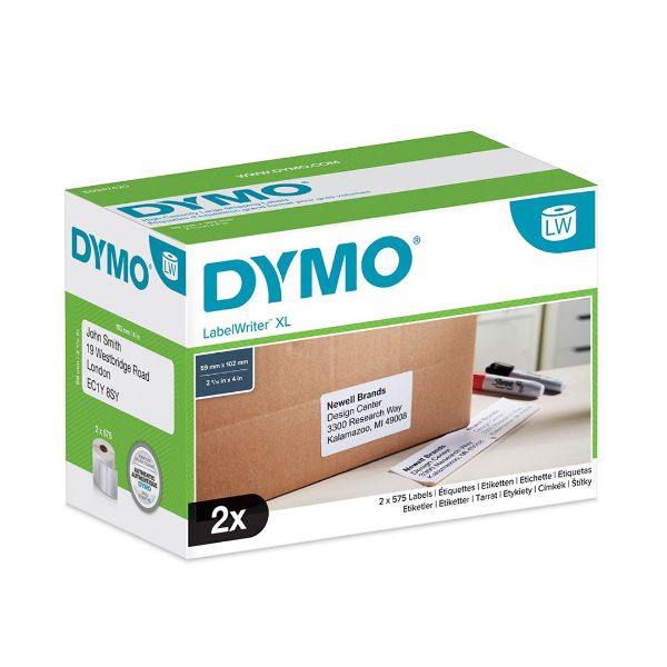 Picture of Genuine LabelWriter High Capacity Large Shipping Labels 59mm x 102mm Black on White