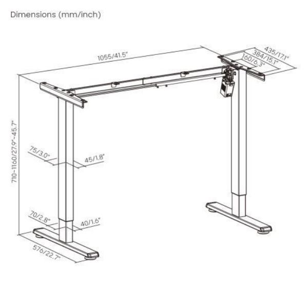 Picture of Eco Ergonomic Office Electric Sit-Stand Desk Single Motor. Desktop Included