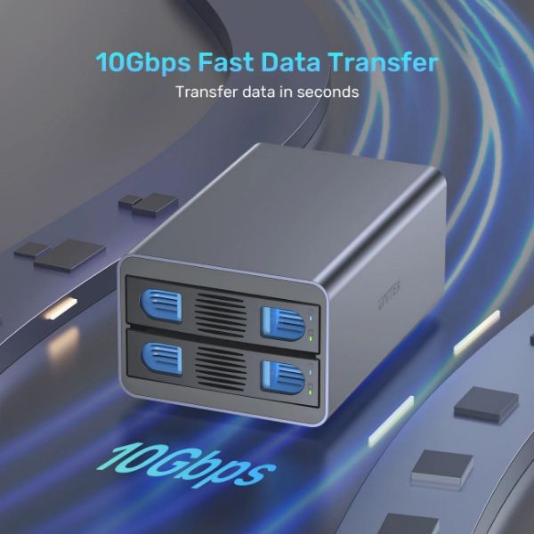Picture of 2-Bay USB-C RAID External HD Enclosure. Supports RAID 1 both 2.5'' & 3.5'' SATA HDD