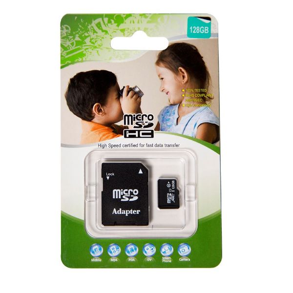 Picture of 128GB Micro SD High-Speed Certified Flash Card w/ Adapter