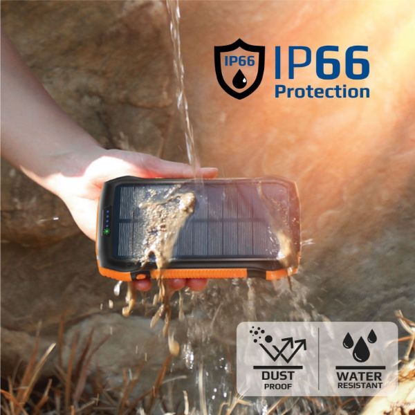 Picture of 20000mAh Rugged EcoLight Solar IP65 Power Bank w/ 10W Wireless Qi Charging