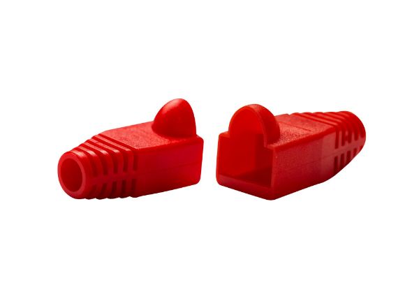Picture of RED RJ45 Strain Relief Boot (60mm Outside Diameter) 20pk bag.