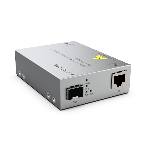 Picture of 1GBase-X SFP to 10/100/1000 Base-T Rugged Media Converter. Operating Temp -40C to 75C