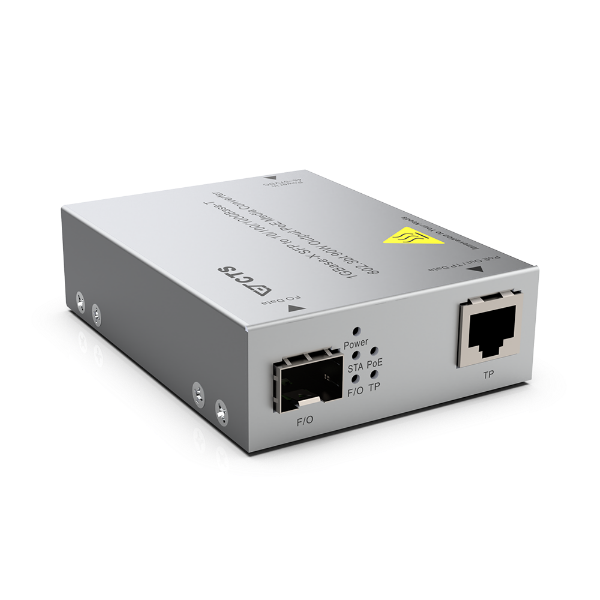 Picture of 1GBase-X SFP to 10/100/1000 Base-T 802.3BT 90W Output POE Rugged Media Converter