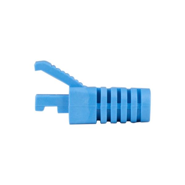 Picture of Blue RJ45 Strain Relief Boot Slimline w/ Clip Protector 6.0mm Outside Diameter 20pk