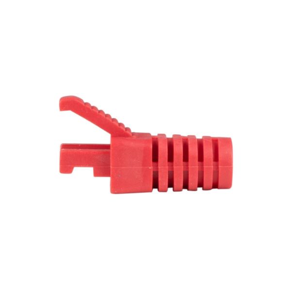 Picture of Red RJ45 Strain Relief Boot Slimline w/ Clip Protector 6.0mm Outside Diameter 20pk