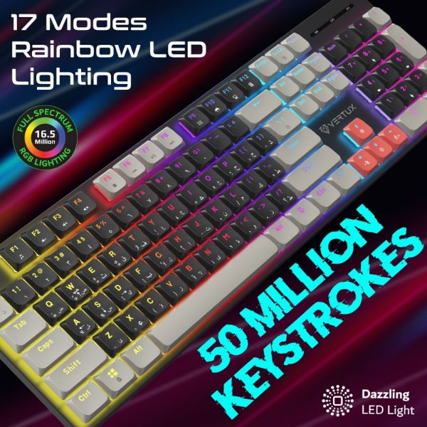 Picture of High-Performance Mechanical Gaming Keyboard w/ Low Profile Keys. 17 RGB Backlight Options