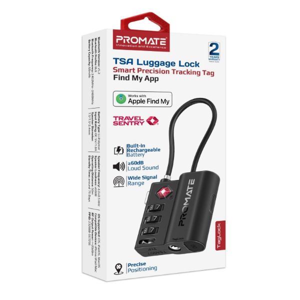 Picture of TSA Luggage Lock w/ Smart Precision Tracking Tag. Works w/ Apple Find My APP
