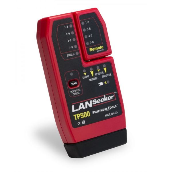 Picture of LANSeeker Cable Tester & Tone Generator. Identify shorts opens miswires