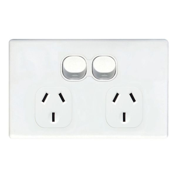 Picture of Slim 10A Double Power Point. Removable Cover. in Flame Resistant Polycarbonate