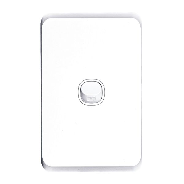 Picture of Sleek 16A 2-Way Vertical 1 Gang Switch. in Flame Resistant Polycarbonate. Fade