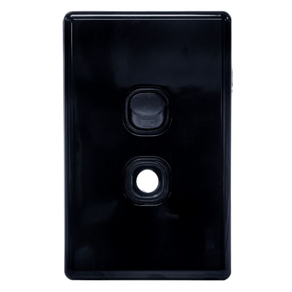 Picture of 16A 2-Way Vertical 2 Gang PCU Switch Black