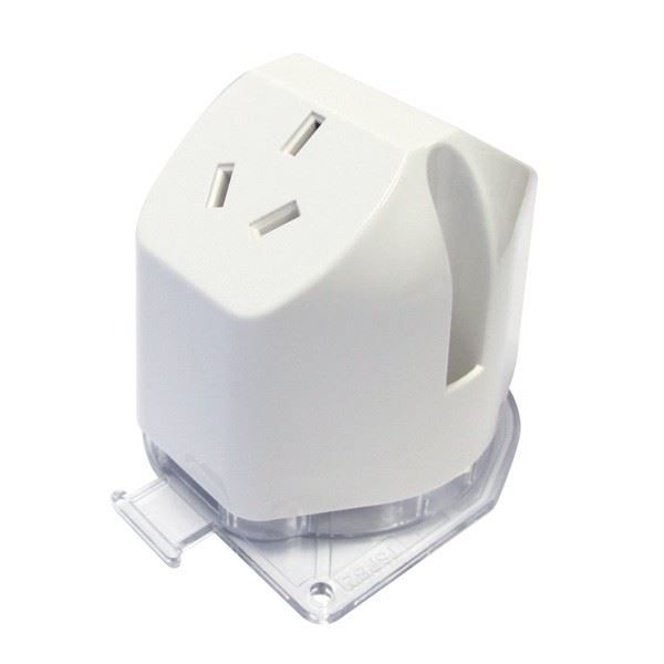 Picture of Double Plug Base Socket 4 Terminals Heat Treated Plastic White