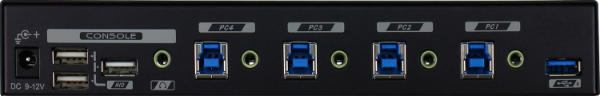 Picture of 4-Port USB-A 3.2 Gen 1 KM Switch Mouse Roaming Function. 4 Computers to Share USB