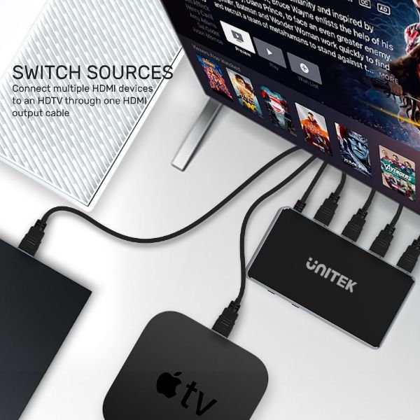 Picture of 3-In-1-Out 4K HDMI 1.4b Switch. Supports up to 4K@30Hz (UHD) Resolution (3840 x 2160)