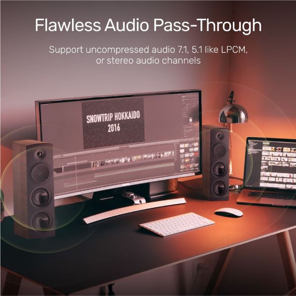 Picture of 2M Mini DisplayPort to HDMI 1.4 Cable Supports 4K@30Hz HDR HDCP2.0 3D 7.1 Surround Sound