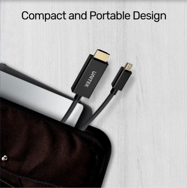 Picture of 2M Mini DisplayPort to HDMI 1.4 Cable Supports 4K@30Hz HDR HDCP2.0 3D 7.1 Surround Sound
