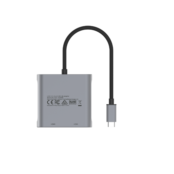 Picture of USB-C to Dual HDMI Adapter. Supports Up to 4K@60Hz. Supports Multi-Screen (MST)