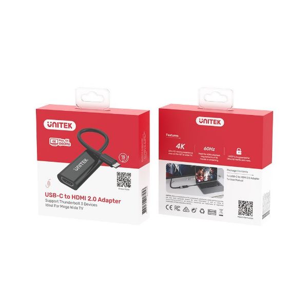 Picture of USB-C to HDMI 2.0 Adapter 4K@60Hz UHD HDMI Output HDCP 2.3 & 3D Video.