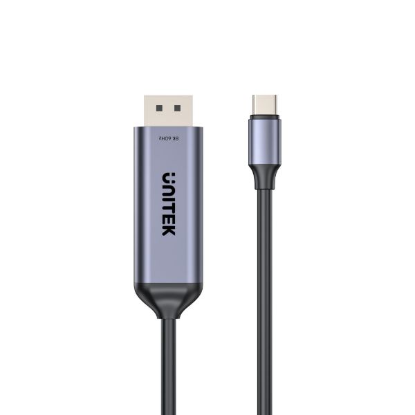 Picture of 1.8m 8K USB-C DisplayPort 1.4 Cable in Aluminium Housing Res up to 8K@30Hz & HDR.