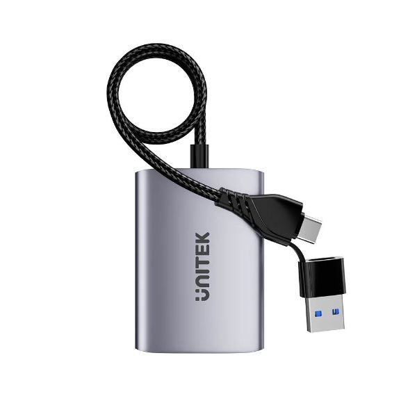 Picture of HDMI Dual Port Adapter w/ 60cm & USB-A&USB-C Connectors Mirror or Extend Display