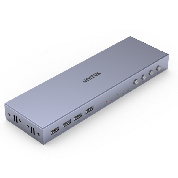 Picture of HDMI KVM 4-in-1-Out Switch & Supports 4K@60Hz UHD. 4x USB-A Ports 4x HDMI