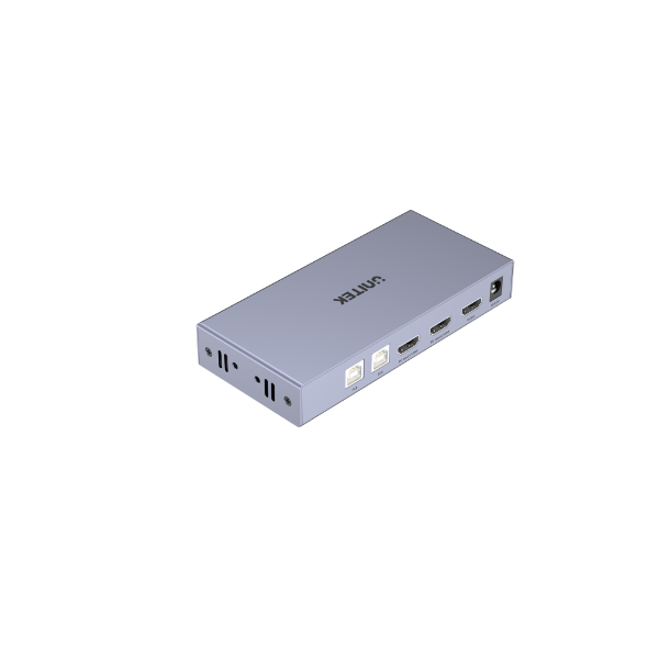 Picture of HDMI KVM 2-in-1-Out Switch & Supports 4K@60Hz UHD. 4x USB-A Ports 2x HDMI