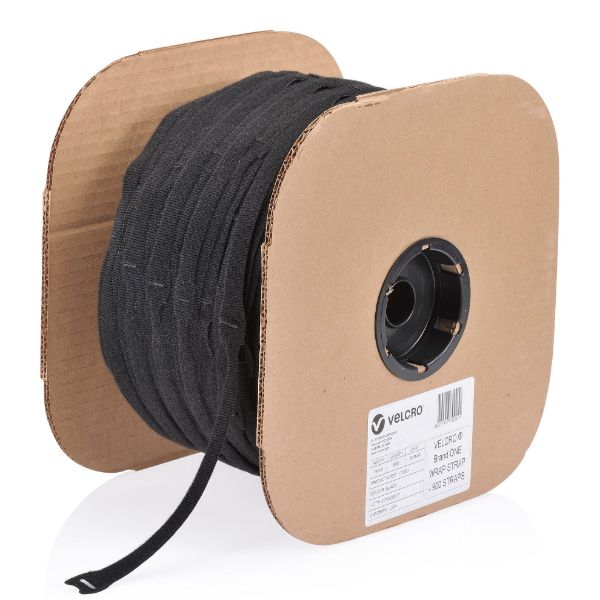 Picture of One-Wrap 19mm x 200mm Pre-sized Ties. 900 Ties Roll. Integrated Hook & Loop