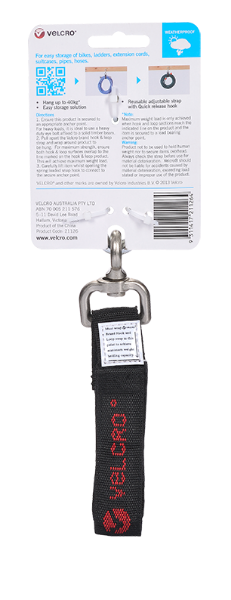 Picture of Easy Hang 430mm Strap w/ Hook. Store & Hold up to 40Kgs find a suitable anchor point