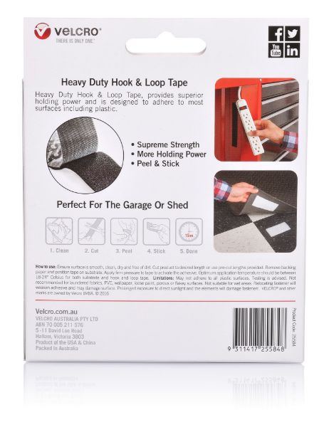 Picture of 50mm x 2.5m Adhesive Heavy Duty Hook & Loop Designed for Hanging & Attach