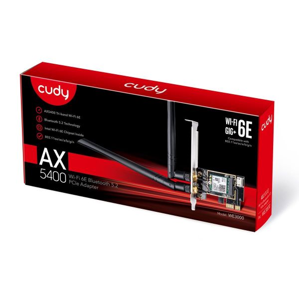 Picture of AX3000 Wi-Fi 6 Bluetooth Dual Band PCI Express Adapter. Intel AX200