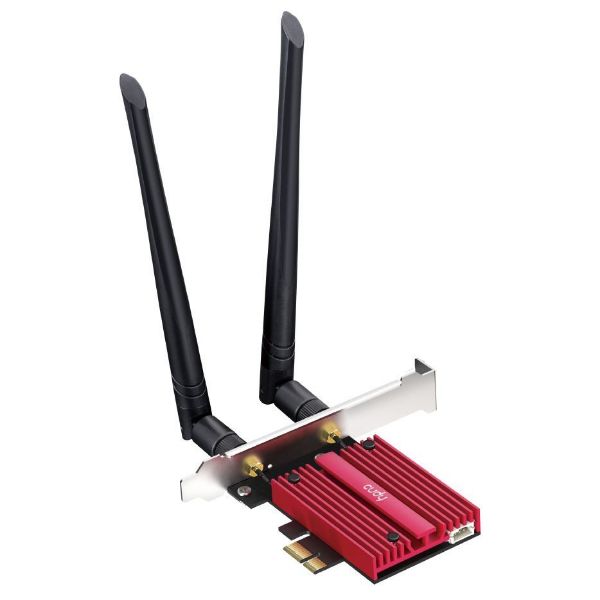 Picture of AX5400 Wi-Fi 6E Bluetooth Tri Band PCI Express Adapter. 2.4Gbps & 2.4Gbps & 574Mbps