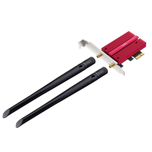 Picture of AX5400 Wi-Fi 6E Bluetooth Tri Band PCI Express Adapter. 2.4Gbps & 2.4Gbps & 574Mbps