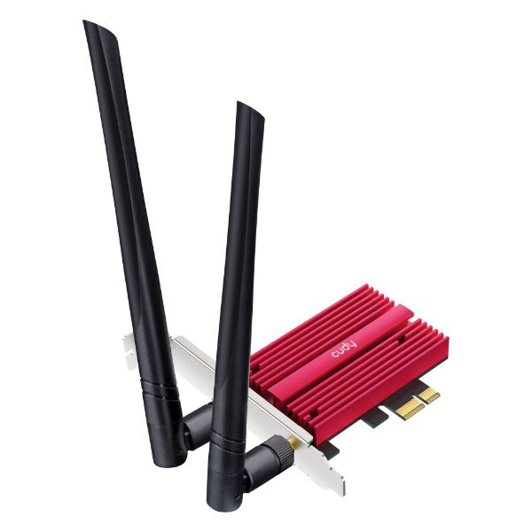 Picture of AX5400 Wi-Fi 6E Bluetooth Tri Band PCI Express Adapter. 2.4Gbps & 2.4Gbps & 574Mbps