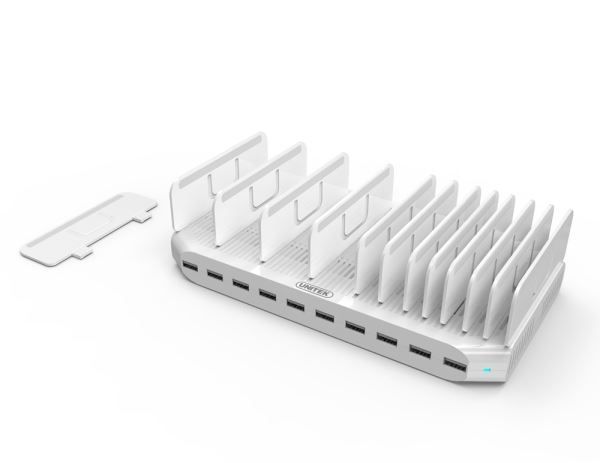 Picture of 10-Port 96W Smart Charging Station 10x 2.4A USB-A Ports. Power: 96W. Over-charge Over
