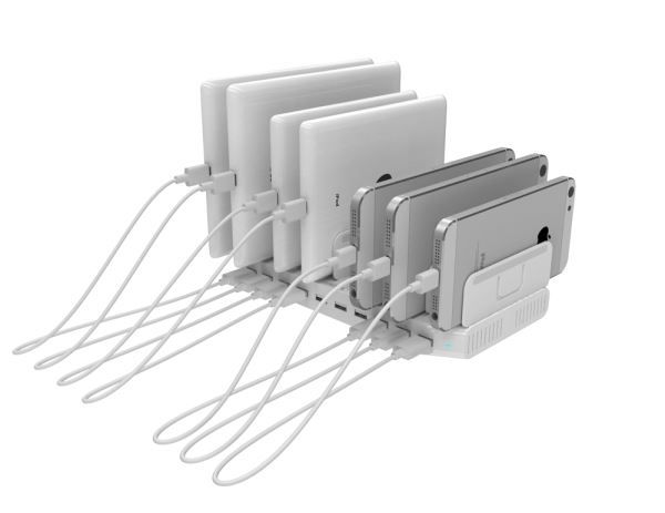 Picture of 10-Port 96W Smart Charging Station 10x 2.4A USB-A Ports. Power: 96W. Over-charge Over