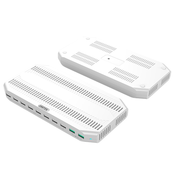 Picture of 10 Port USB Smart Charging Station 8 Port 2.4A USB-A + 2x Port QC 3.0 USB-A)